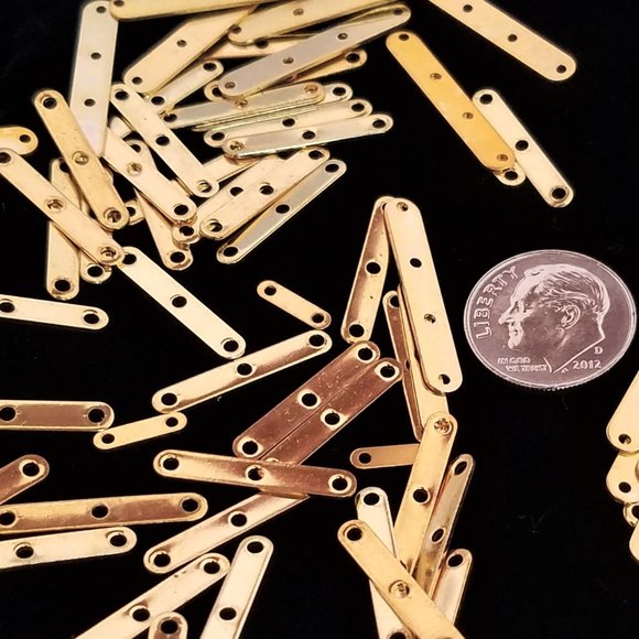 120 SPACER BARS mixed 2 & 3 hole Gold new bundle set - Picture 5 of 7